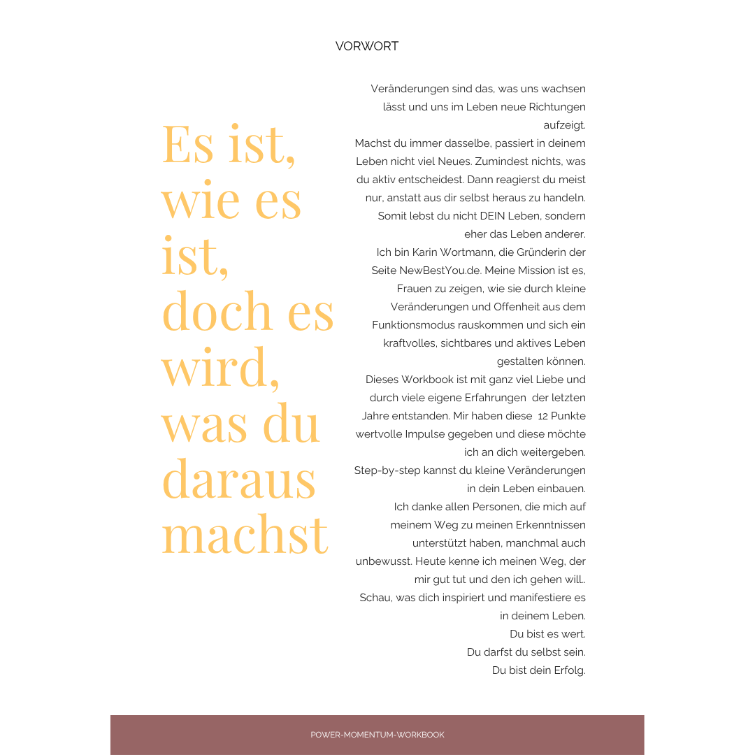 Zweite Seite des Workbooks